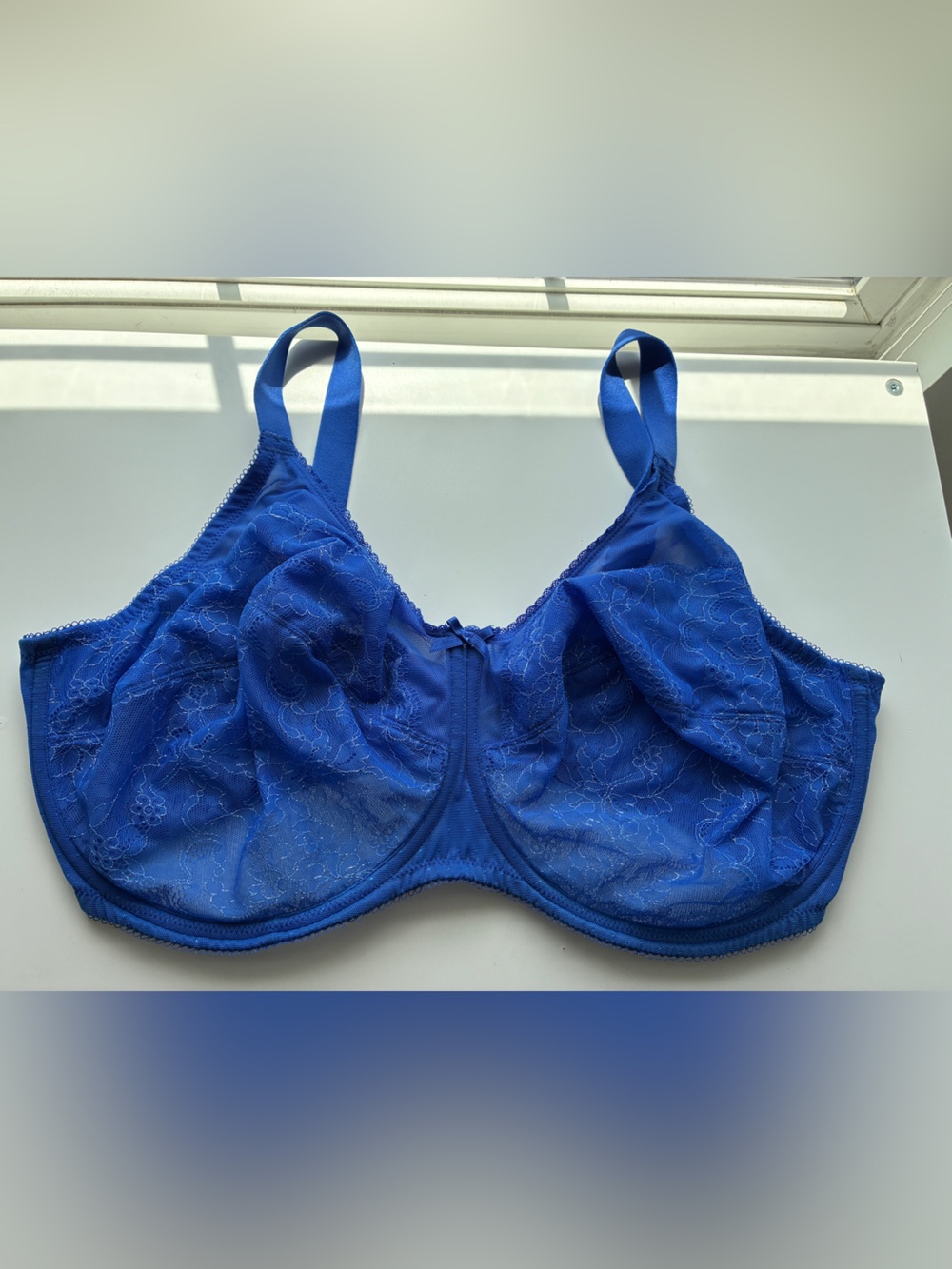 Wacoal Royal Blue Lace Unlined Full Coverage Bra